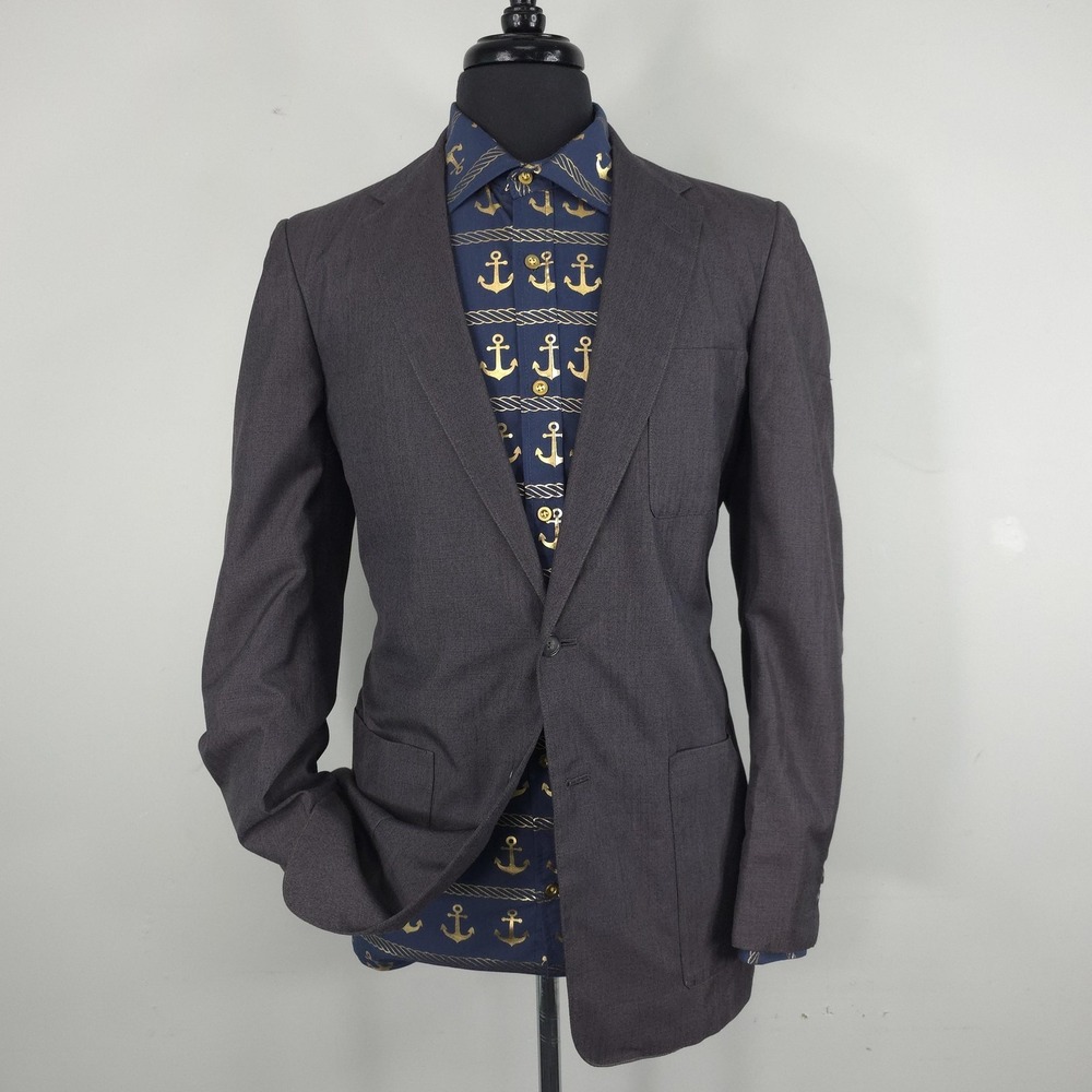 Vintage 50s Eastover Clothes Blazer Mens 40 Gray Solid Sport Coat Jacket USA